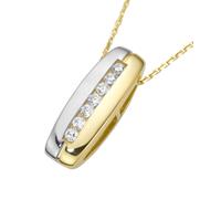 Luigi Merano Kette Anhänger mit Zirkonia in Bicolor-Optik, Gold 375, gold