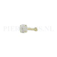 piercings.nl Neusstud goud 14 karaat zirkonia