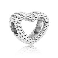 Pandora Charm Beaded Heart "797516", 925er Silber, silber, keine Angabe