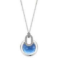 Milano 3887DB Ketting zilver met blauwe zirconia 42 cm