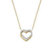 Bicolor Gouden Collier hart zirkonia 1 4207721