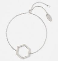 Orelia armband met open hexagon zilverkleurig