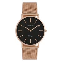 Oozoo C9926 Damenuhr Vintage Roségoldfarben/Schwarz 36 mm