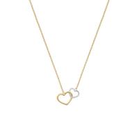 Selected Jewels Collier Bicolor Goud Hart 1,3 mm 40 - 44 cm