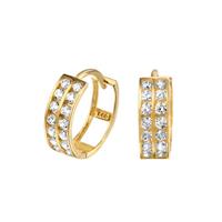 Selected Jewels Klapcreolen Zirkonia Geelgoud Glanzend