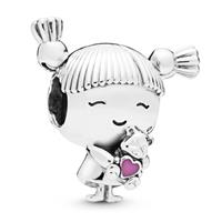 Pandora Charm Girl with Pigtails "798016EN160", 925er Silber, silber, keine Angabe