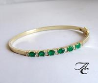 Atelier Christian Gouden armband met smaragd en diamanten geel goud