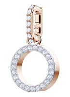 Remix Collection Charm O, White, Rose-gold tone plated