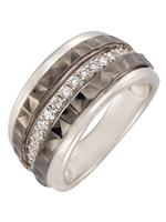Celesta Ring, 925er Silber, weiß/schwarz