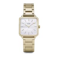 Clusehorloges CLUSE La Tétragone Gold/White Pearl CL60026S - horloge