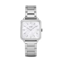 clusehorloges CLUSE La Tétragone Silver/White Pearl CL60025S - horloge