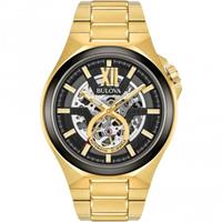 Bulova Automatic Heren Horloge Goudkleurig 98A178