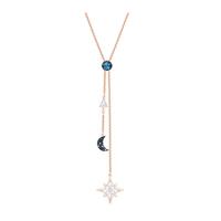 Symbolic Y Necklace, Multi-colored, Rose-gold tone plated