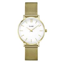 clusehorloges CLUSE Minuit Mesh Gold/White horloge CW0101203007