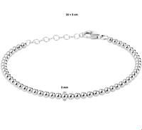 TFT Armband Zilver Bolletjes 3,0 mm 16 + 3 cm