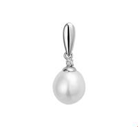 TFT Hanger Witgoud Parel En Zirkonia 14 X 8,5 Mm