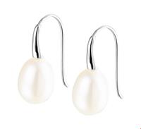 TFT Oorhangers Franse Haak Parel Zilver Gerhodineerd Glanzend 18 mm x 8 mm
