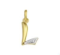 TFT Hanger Geelgoud Letter L Diamant 0.005 Ct.