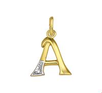 Bedel Letter A Diamant 0.005 Ct. Goud