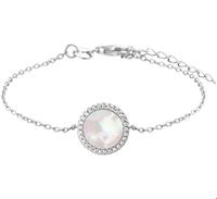 TFT Armband Zilver Parelmoer En Zirkonia 1,3 mm 16,5 + 3 cm