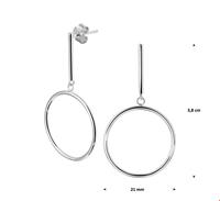 TFT Oorhangers Rondje Zilver Gerhodineerd Glanzend