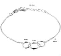 TFT Armband Zilver Rondjes 1,5 mm 16 + 3 cm