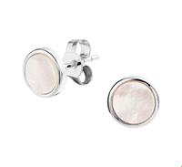TFT Oorknoppen Rond Parelmoer Zilver Gerhodineerd Glanzend