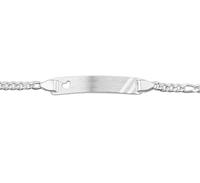 TFT Graveerarmband Zilver Hart Figaro Plaat 5,0 mm 16 - 18 cm