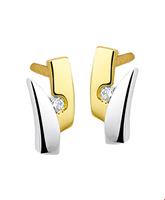 TFT Oorknoppen Zirkonia Bicolor Goud Glanzend 9.5 mm x 5.5 mm