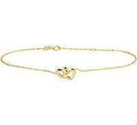 TFT 40.19583 Armband Goud Hartjes 1,0 mm 16 - 18 cm