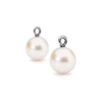 Ronde Parel oorbellen Trollbeads Vrouw. TAGEA-00094