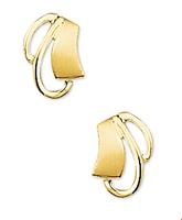 TFT Oorknoppen Poli/mat Geelgoud Mat Glanzend 9.5 mm x 6.5 mm