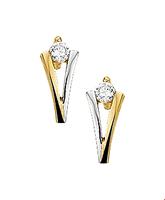 TFT Oorknoppen Zirkonia Bicolor Goud Glanzend 10 mm x 4.5 mm