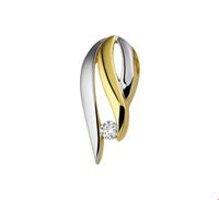 TFT Hanger bicolor geelgoud met zirkonia 9,1x 21,3 mm