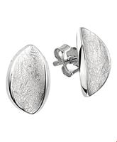 TFT Oorknoppen Gescratcht Zilver Gerhodineerd Glanzend 13.5 mm x 8.5 mm