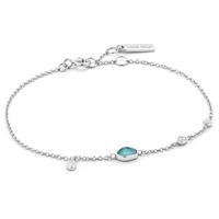Ania Haie B014-01H Armband Turquoise Discs zilver 16,5-18,5 cm