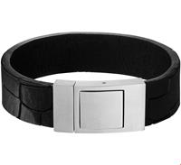 TFT Armband Staal Leer 18 mm 21 cm