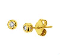 TFT Oorknoppen Diamant 0.04ct (2x0.02ct) H SI Geelgoud Glanzend