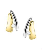 TFT Oorknoppen Diamant 0.05ct (2x0.025) H SI Bicolor Goud Glanzend 9 mm x 5.5 mm