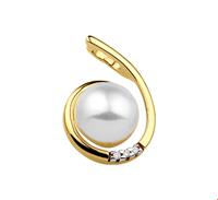 TFT Hanger Geelgoud Parel En Diamant 0.015 Ct.