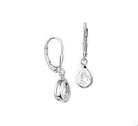 TFT Oorhangers Zirkonia Zilver Gerhodineerd Glanzend 27 mm x 7.5 mm