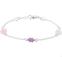 TFT Armband Zilver Bloem 1,5 mm 13 + 2 cm