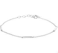 TFT Armband Zilver Balkje 1,2 mm 16 + 3 cm