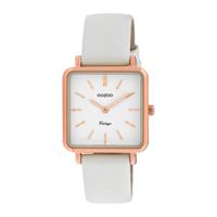 OOZOO leren horloge C9941 wit