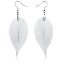 lgtjwls Dames oorhangers Blad oorbellen Leaf Zilverkleurig