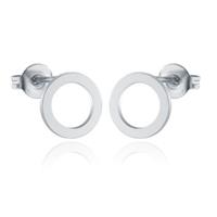 cillajewels oorstekers Edelstaal Open Circle Zilverkleurig