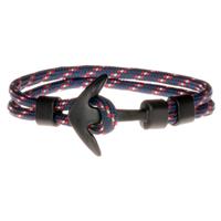 LGT Jewels Anker armband Zwart Blauw Rood