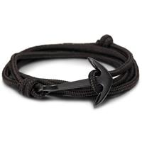 Anker armband zwart polyester koord