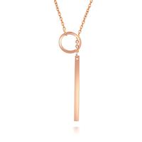 lgtjwls Hippe Staaf ketting Edelstaal Bar T met Cirkel Rose