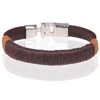 LGT JWLS Bali Armband heren Bruin leer met Touw